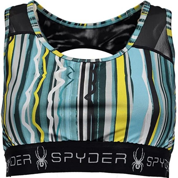 Spyder Tops - Spyder Women's Brayzen Sports Bra Freeze Stripe